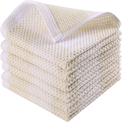 Pañuelos cuadrados de Waffle de algodón puro en color personalizado Pañuelos absorbentes a cuadros de 50 g