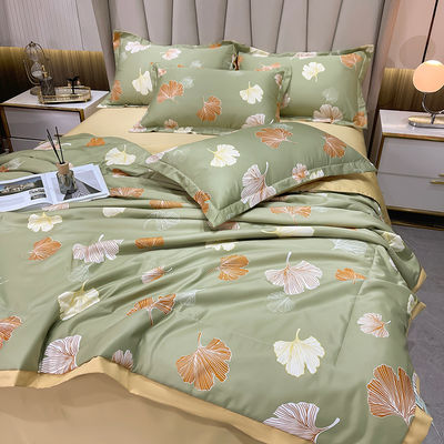 Lujo Princesa de seda lavada ropa de cama conjunto de 4 piezas lleno de suave y transpirable sábanas