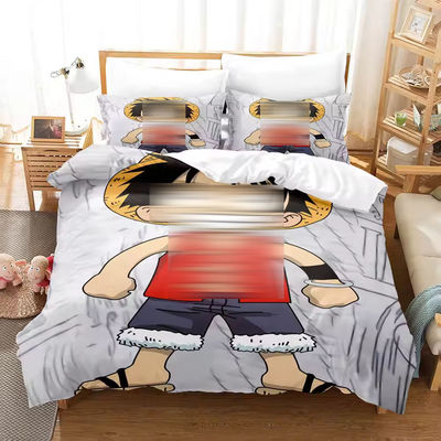 Antidisposición al polvo 3D Impreso Monkey D. Luffy Serie de Plantas Impresión Digital Set de ropa de cama
