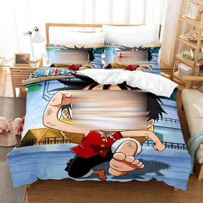 Antidisposición al polvo 3D Impreso Monkey D. Luffy Serie de Plantas Impresión Digital Set de ropa de cama