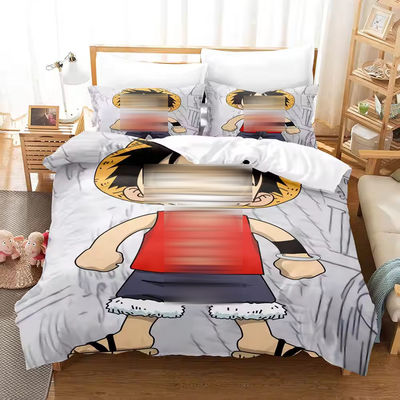 Antidisposición al polvo 3D Impreso Monkey D. Luffy Serie de Plantas Impresión Digital Set de ropa de cama