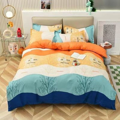 Color personalizado lujo 100% de algodón sábanas colchoneta cubierta de cama sábanas de cama conjunto
