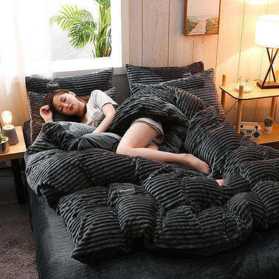 Set de ropa de cama de franela 4 piezas de sábanas individuales Conjunto de tela Densidad 133x72 tamaño Queen King
