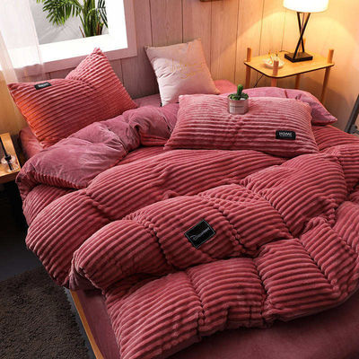 Set de ropa de cama de franela 4 piezas de sábanas individuales Conjunto de tela Densidad 133x72 tamaño Queen King