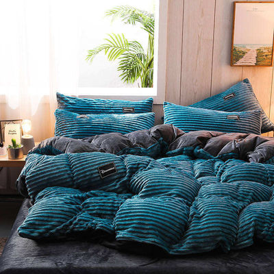 Set de ropa de cama de franela 4 piezas de sábanas individuales Conjunto de tela Densidad 133x72 tamaño Queen King
