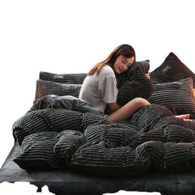 Set de ropa de cama de franela 4 piezas de sábanas individuales Conjunto de tela Densidad 133x72 tamaño Queen King