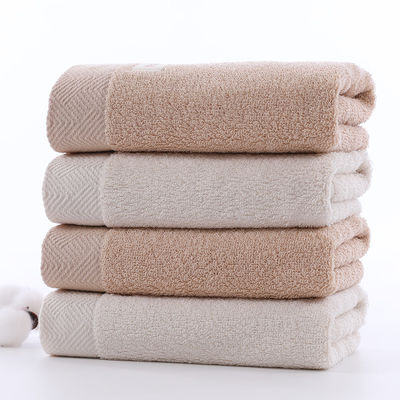 Set de toallas de baño de algodón con logotipo bordado suave y absorbente tamaño personalizado 34 * 74 cm