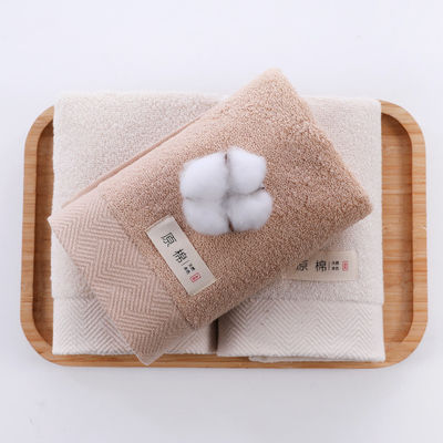 Set de toallas de baño de algodón con logotipo bordado suave y absorbente tamaño personalizado 34 * 74 cm