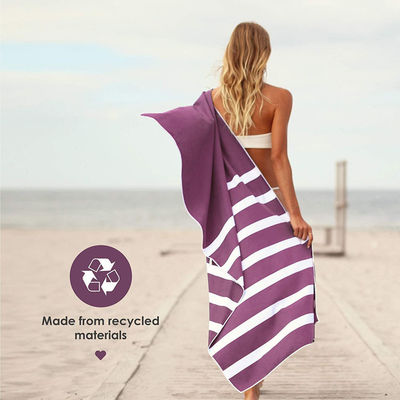 Toallas de playa de microfibra absorbentes personalizadas Impresas y terciopelo de doble cara para diversión en la playa