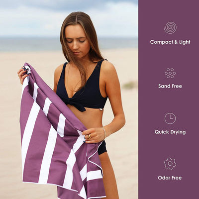 Toallas de playa de microfibra absorbentes personalizadas Impresas y terciopelo de doble cara para diversión en la playa