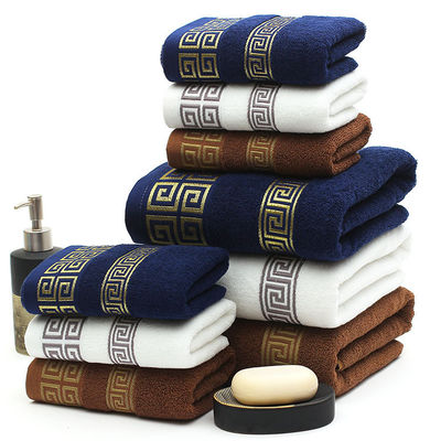 Logotipo del cliente Toalla de secado rápido Tono oscuro Jacquard Toalla de baño Set regalo para el hogar