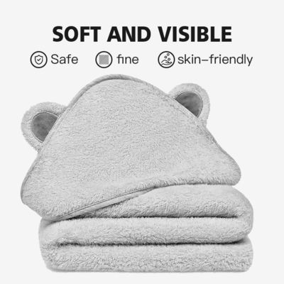 Toallita de baño de bebé de punto con logotipo personalizado y diseño de impresión de elefante adorable