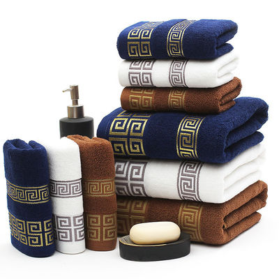 Logotipo del cliente Toalla de secado rápido Tono oscuro Jacquard Toalla de baño Set regalo para el hogar