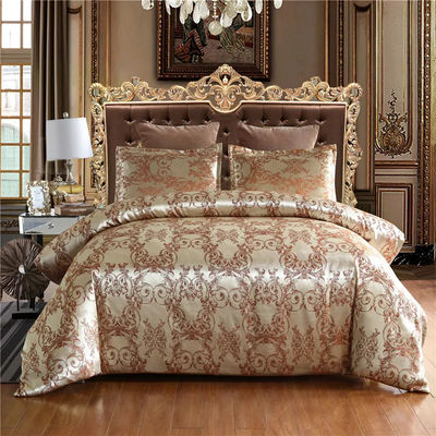 200TC Tejido de satén Jacquard de brocado 3 piezas para 1,8m Cama de manta de cama Sábanas de cama