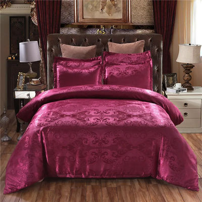 200TC Tejido de satén Jacquard de brocado 3 piezas para 1,8m Cama de manta de cama Sábanas de cama