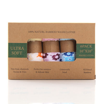 Cuaderno de regalo de pañuelo de fibra de bambú con patrón Limpieza facial para bebés suave y absorbente