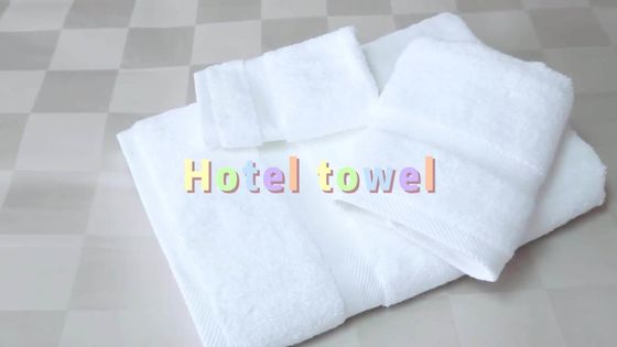 Lujo 100% de algodón blanco baño Toallita para la mano y la cara con logotipo bordado a medida 70 * 140cm