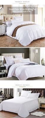 4 piezas 60s 300tc 100% de algodón ropa de cama de satén blanco conjunto para hotel de lujo 5 estrellas Resort