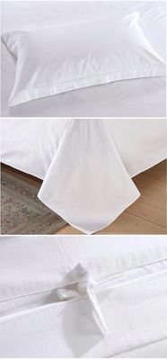 4 piezas 60s 300tc 100% de algodón ropa de cama de satén blanco conjunto para hotel de lujo 5 estrellas Resort