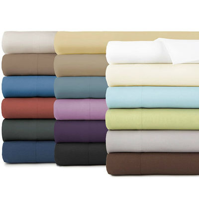 Conjunto de cama blanda sostenible 1800TC de algodón egipcio sólido con sábanas de cama de mantel de 4 piezas
