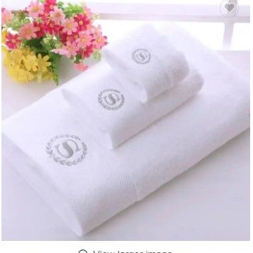 Logotipo personalizado Hotel de lujo de 5 estrellas Blanco 100% de algodón Dobby Face Set de toallas de baño de manos
