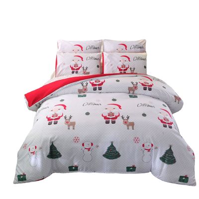 Cuenta de tejidos 40 Decoración de Navidad Cobertura de edredón Santa Feliz Regalo Impresión digital 3D Set de cama de edredón rojo