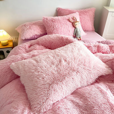 No se requiere personalización Morden Luxury Jade Pink Shaggy Warm Mink Velvet Set