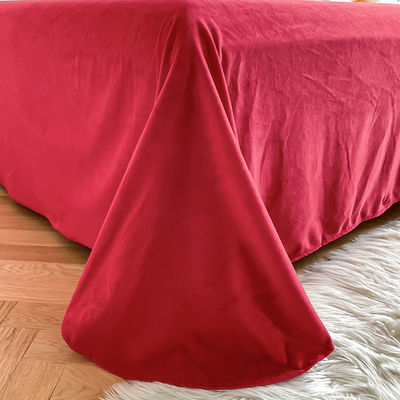 En color rojo, ropa de cama de cristal de veludo de visón caliente para ropa de cama de invierno