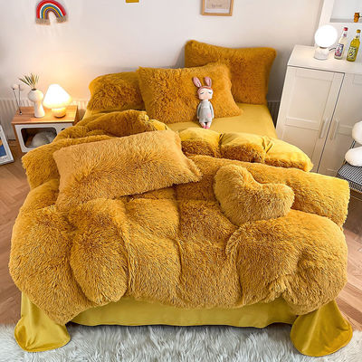 Grupo de edad Adulto Niño Color jengibre Plain teñido Set de cubierta de edredón para ropa de cama de invierno