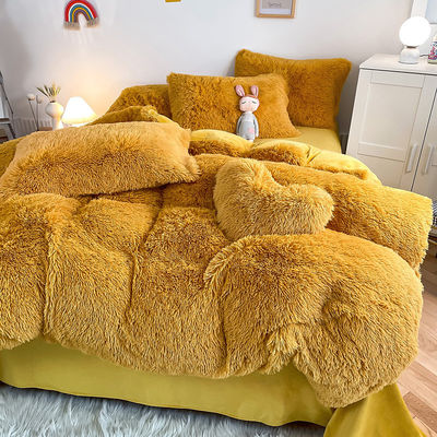 Grupo de edad Adulto Niño Color jengibre Plain teñido Set de cubierta de edredón para ropa de cama de invierno