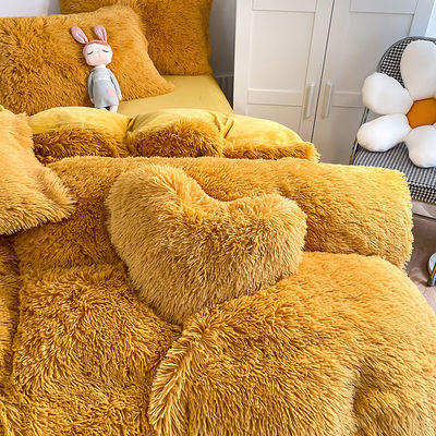Grupo de edad Adulto Niño Color jengibre Plain teñido Set de cubierta de edredón para ropa de cama de invierno