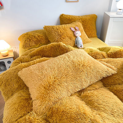 Grupo de edad Adulto Niño Color jengibre Plain teñido Set de cubierta de edredón para ropa de cama de invierno