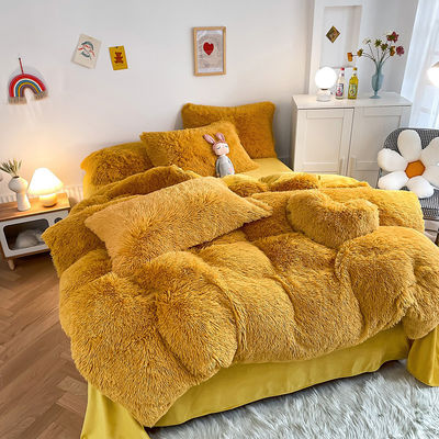 Grupo de edad Adulto Niño Color jengibre Plain teñido Set de cubierta de edredón para ropa de cama de invierno