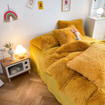 Grupo de edad Adulto Niño Color jengibre Plain teñido Set de cubierta de edredón para ropa de cama de invierno