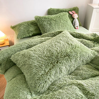 RTS Moss Color verde lujoso barbudo visón cálido terciopelo cristal ropa de cama para el invierno