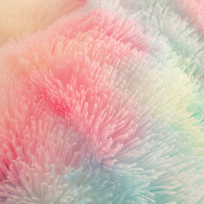 Color del arco iris Peludo falso terciopelo esponjoso ropa de cama de peluche conjunto para el hogar moderno y la decoración