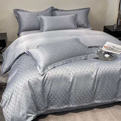 Luxo personalizado Jacquard ropa de cama conjuntos de colecciones 4 Pcs almohadilla cubierta de colchoneta conjuntos