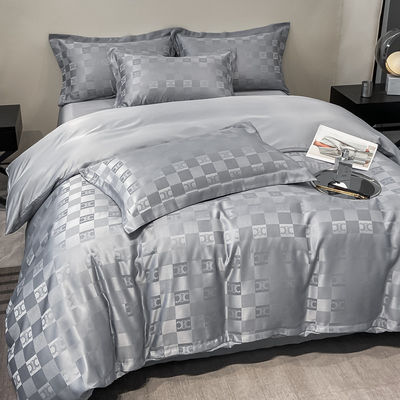 Luxo personalizado Jacquard ropa de cama conjuntos de colecciones 4 Pcs almohadilla cubierta de colchoneta conjuntos