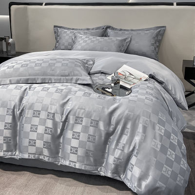 Luxo personalizado Jacquard ropa de cama conjuntos de colecciones 4 Pcs almohadilla cubierta de colchoneta conjuntos
