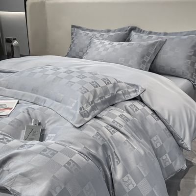 Luxo personalizado Jacquard ropa de cama conjuntos de colecciones 4 Pcs almohadilla cubierta de colchoneta conjuntos