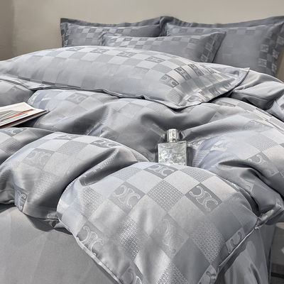 Luxo personalizado Jacquard ropa de cama conjuntos de colecciones 4 Pcs almohadilla cubierta de colchoneta conjuntos