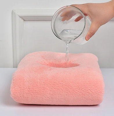 35*75cm Logotipo personalizado Logotipo de color puro Toallita de baño Espeso Vello de coral Suave Absorbente