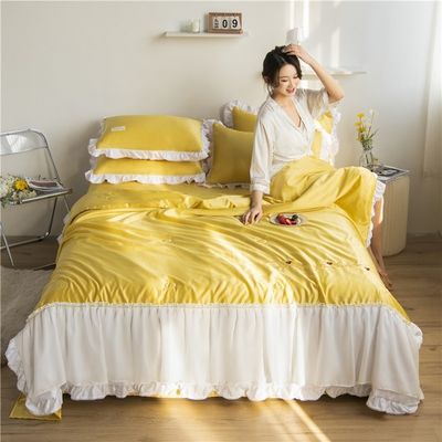 Llantas de ropa de cama de seda lavada de lujo con mantel suave y transpirable 2024