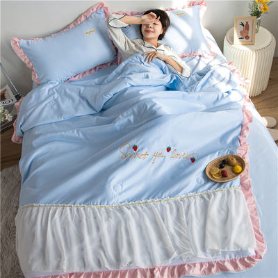 Llantas de ropa de cama de seda lavada de lujo con mantel suave y transpirable 2024