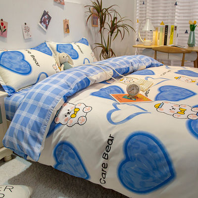 Hotel 4 piezas de ropa de cama conjunto de lujo edredón cubierta mantel sábana de cama y 2pcs casilla de almohada