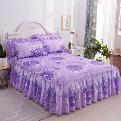 Pantalón de cama de encaje doble no tóxico con sábanas de cama, funda de almohada y cubierta protectora