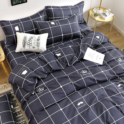 Suministro 100% de tejido de poliéster de lujo Seti de ropa de cama de cubierta de edredón con caja de almohada de 2pcs