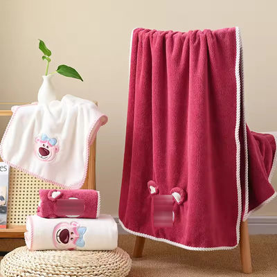 Polyester / algodón 2PCS grueso conjunto de toallas de baño para la playa conjunto de toallas regalos de boda