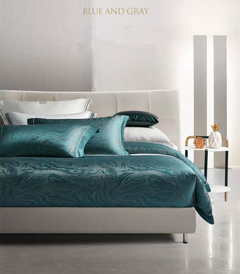 Impresión de pantalla rotativa de lujo de 19 mm de algodón de seda Jacquard 4Pcs Set de ropa de cama de cubierta de colcha