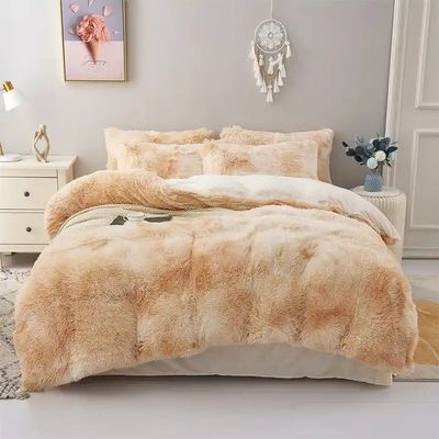 Colorante de corbata azul Gradiente peludo Mink cálido terciopelo ropa de cama de terciopelo para el invierno 500TC regalos